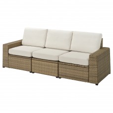 3-місний модульний диван IKEA SOLLERON коричневий бежевий 223x82x88 см (292.524.84)