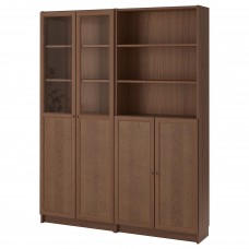 Книжкова шафа IKEA BILLY / OXBERG коричневий 160x30x202 см (292.807.31)