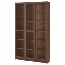 Шкаф-витрина IKEA BILLY / OXBERG коричневый 120x30x202 см (292.817.97)