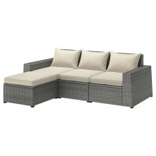 3-місний модульний диван IKEA SOLLERON темно-сірий бежевий 223x145x82 см (292.885.05)