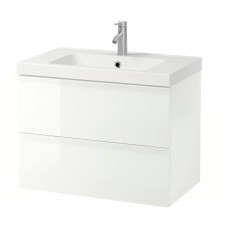 Шкаф для раковины IKEA GODMORGON / ODENSVIK глянцевый белый 83x49x64 см (292.928.85)