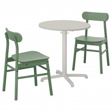 Стол и 2 стула IKEA STENSELE / RONNINGE светло-серый зеленый 70 см (292.971.47)