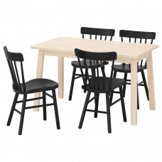 Стіл і 4 стільці IKEA NORRAKER / NORRARYD береза чорний 125x74 см (292.972.32)