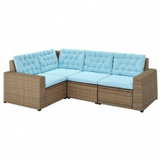 Модульний кутовий 3-місний диван IKEA SOLLERON коричневий світло-блакитний (293.032.52)