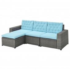 3-місний модульний диван IKEA SOLLERON темно-сірий світло-блакитний (293.036.19)