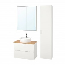 Комплект мебели для ванной IKEA GODMORGON/TOLKEN / TORNVIKEN белый бамбук 82 см (293.045.05)