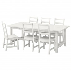 Стіл і 6 стільців IKEA NORDVIKEN / NORDVIKEN білий білий 210/289x105 см (293.047.65)