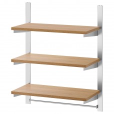 Комбинация навесных кухонных полок IKEA KUNGSFORS нержавеющая сталь ясень (293.083.01)