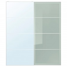 Пара раздвижных дверей IKEA AULI / SEKKEN зеркальное стекло матовое стекло 200x236 см (293.111.86)