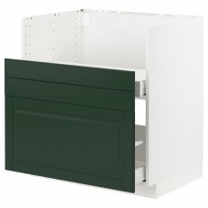 Підлогова кухонна шафа IKEA METOD / MAXIMERA білий темно-зелений 80x60 см (293.128.74)