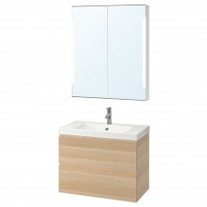 Комплект мебели для ванной IKEA GODMORGON / ODENSVIK беленый дуб 83 см (293.155.42)