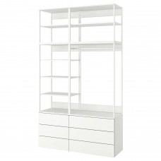 Гардероб с 6 ящиками IKEA PLATSA белый 140x42x241 см (293.243.20)