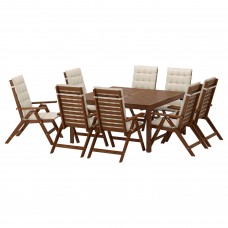 Стіл і 8 крісел IKEA APPLARO коричневий бежевий (293.249.09)