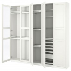 Гардероб IKEA PAX / TYSSEDAL белый стекло 250x38x236 см (293.250.27)