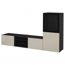 Комбинация шкафов под TV IKEA BESTA черно-коричневый 240x42x129 см (293.294.50)