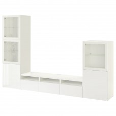 Комбінація шаф для TV IKEA BESTA білий 300x42x193 см (293.307.74)