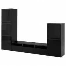 Комбінація шаф для TV IKEA BESTA чорно-коричневий 300x42x193 см (293.307.88)