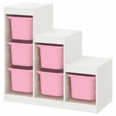 Стелаж IKEA TROFAST білий рожевий 99x44x94 см (293.355.35)