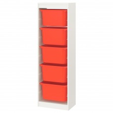 Комбінація стелажу IKEA TROFAST білий оранжевий 46x30x145 см (293.358.99)