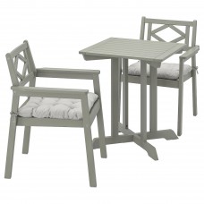 Стіл і 2 крісла з підлокітниками IKEA BONDHOLMEN сад балкон сірий сірий (293.359.98)