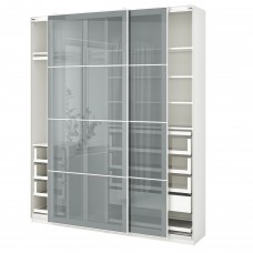Комбінація гардеробу IKEA PAX / BJORNOYA білий сірий 200x44x236 см (293.363.04)