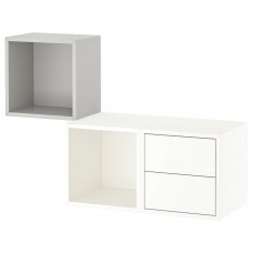 Комбінація настінних шаф IKEA EKET світло-сірий білий 105x35x70 см (293.363.80)