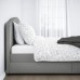Ліжко з м'якою оббивкою IKEA HAUGA сірий 160x200 см (293.366.10)