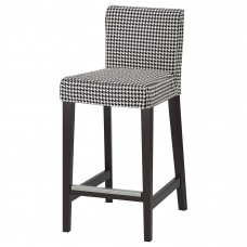 Барний стілець IKEA HENRIKSDAL темно-коричневий чорно-бежевий 63 см (293.371.86)