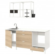 Кухня IKEA ENHET белый 203x63.5x222 см (293.373.13)