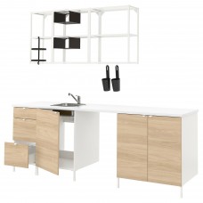 Кухня IKEA ENHET білий 243x63.5x222 см (293.378.03)