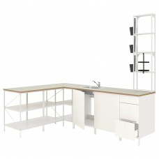 Угловая кухня IKEA ENHET белый (293.382.37)