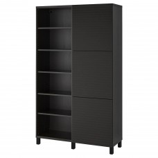 Комбинация шкафов и стелажей IKEA BESTA черно-коричневый 120x42x202 см (293.851.15)