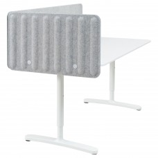 Стіл з стінкою IKEA BEKANT білий сірий 160x80 48 см (293.873.79)
