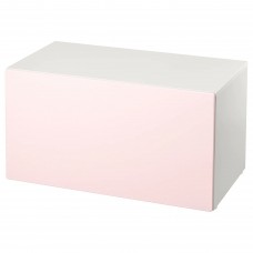 Лавка з відділенням для іграшок IKEA SMASTAD білий блідо-рожевий 90x52x48 см (293.891.56)