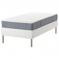 Континентальне ліжко IKEA ESPEVAR/VESTEROY білий середньо твердий матрац світло-блакитний 90x200 см (293.899.48)