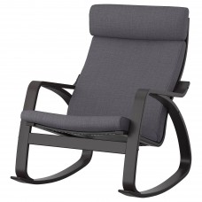 Крісло-гойдалка IKEA POANG чорно-коричневий темно-сірий (293.958.31)