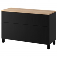Комбінація шаф та стелажів IKEA BESTA чорно-коричневий 120x42x76 см (294.190.64)