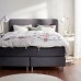 Континентальне ліжко IKEA DUNVIK матрац VALEVAG темно-сірий 180x200 см (294.198.08)