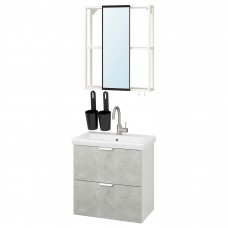 Комплект мебели для ванной IKEA ENHET / TVALLEN под бетон белый 64x43x65 см (294.198.46)