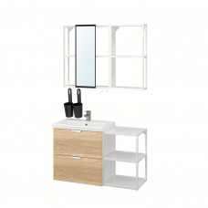 Комплект мебели для ванной IKEA ENHET / TVALLEN под дуб белый 102x43x65 см (294.199.12)