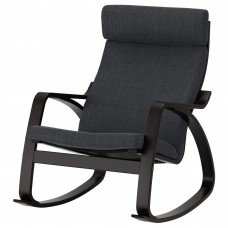 Крісло-гойдалка IKEA POANG чорно-коричневий антрацит (294.291.24)