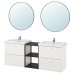 Набір меблів для ванної IKEA ENHET / TVALLEN білий антрацит 164x43x65 см (294.301.13)