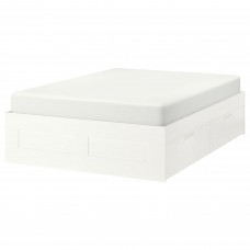 Каркас ліжка IKEA BRIMNES білий ламелі LUROY 140x200 см (299.029.33)