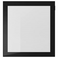 Скляні дверці IKEA GLASSVIK чорний прозоре скло 60x64 см (302.916.58)