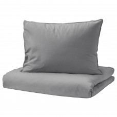 Комплект постільної білизни IKEA ANGSLILJA сірий 150x200/50x60 см (303.186.67)