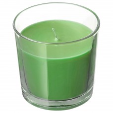Свічка ароматична у склянці IKEA SINNLIG яблуко і груша зелений 7.5 см (303.373.93)