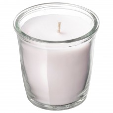 Свічка ароматична у склянці IKEA SMATREVLIG ваніль та морська сіль 7 см (303.377.17)