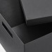 Коробка с крышкой IKEA TJENA черный 25x35x20 см (303.954.77)