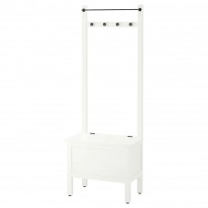 Лавка-вішак IKEA HEMNES білий 64x37x173 см (303.966.55)