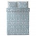 Комплект постільної білизни IKEA JATTEVALLMO білий синій 200x200/50x60 см (303.996.92)